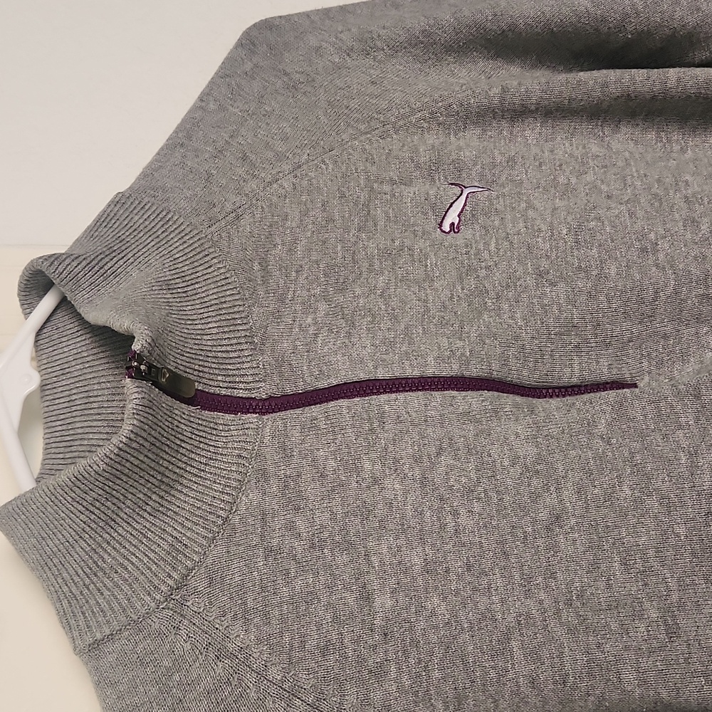 Puma Gray Mens Half Zip Sweater Size Small